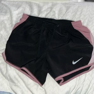 Nike black white and purple athletic shorts xs
